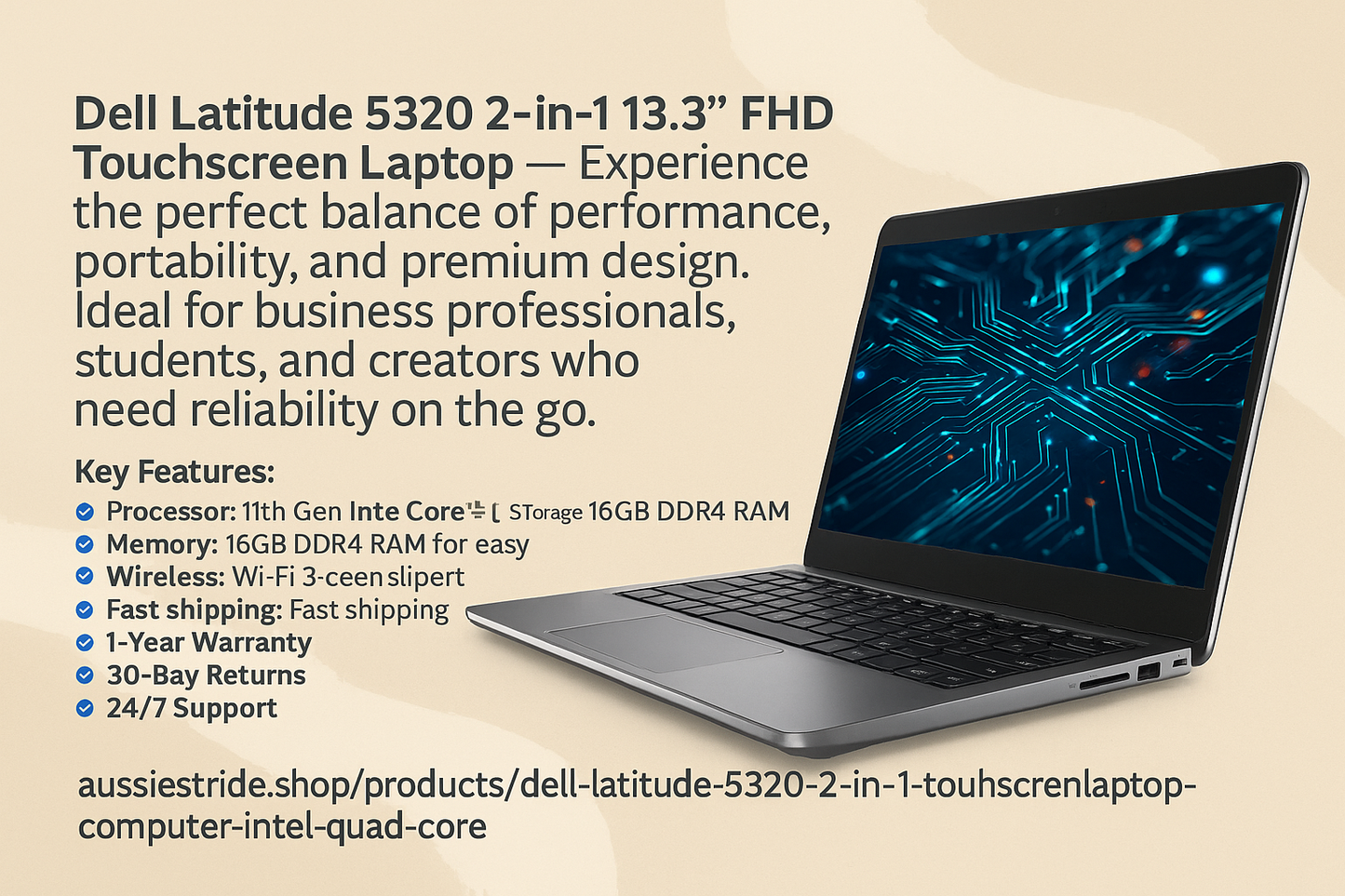 Dell Latitude 5320 2-in-1 13.3" FHD Touchscreen Laptop Computer Intel Quad Core i5-1145G7 16GB DDR4 RAM 512GB SSD Backlit Keyboard HDMI Thunderbolt 4 Windows 10 Pro (Renewed)
