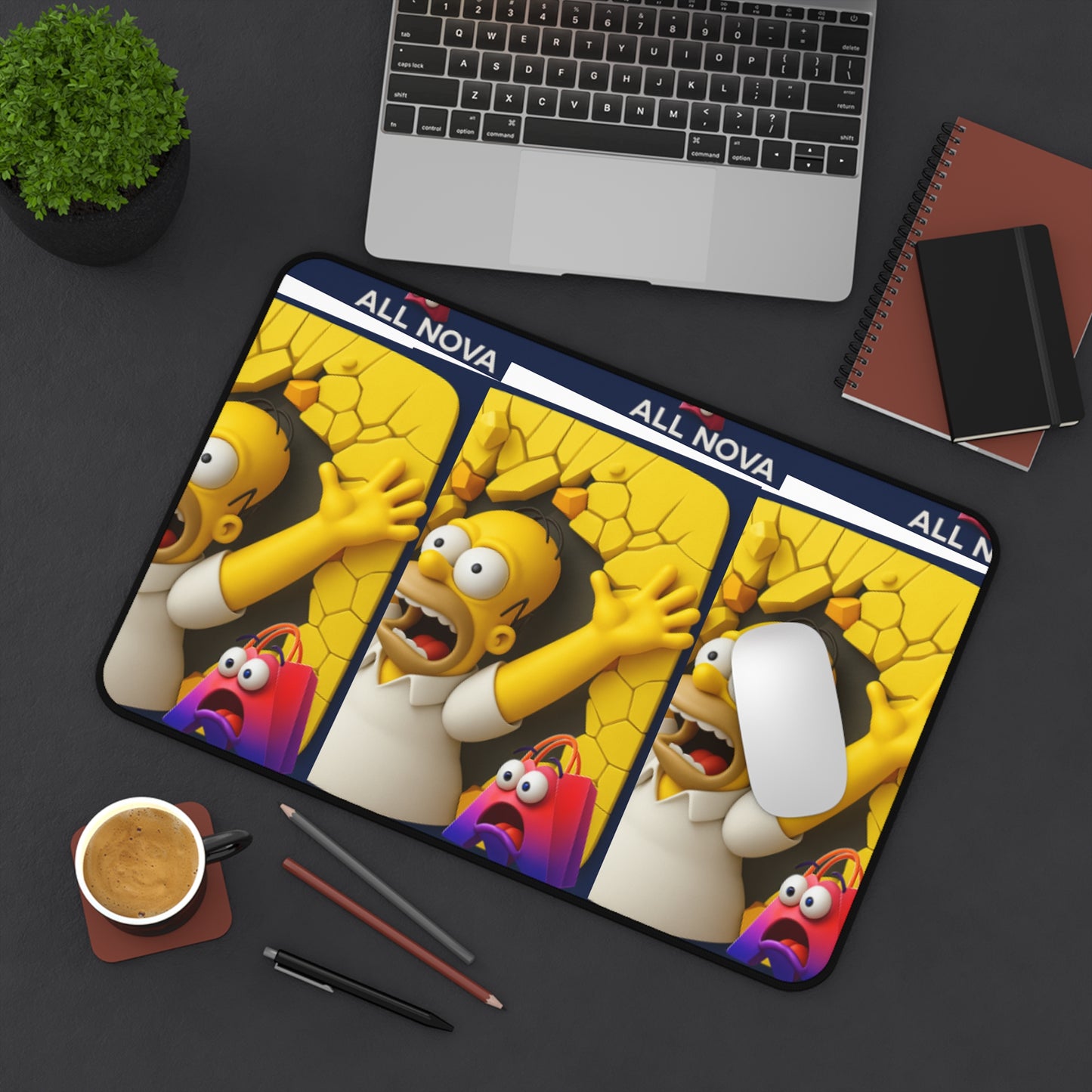 Stylish Desk Mat with Logo Design for Office Decor, Mouse Pad, Gaming Stationery, Office Accessories, Gift for Professionals