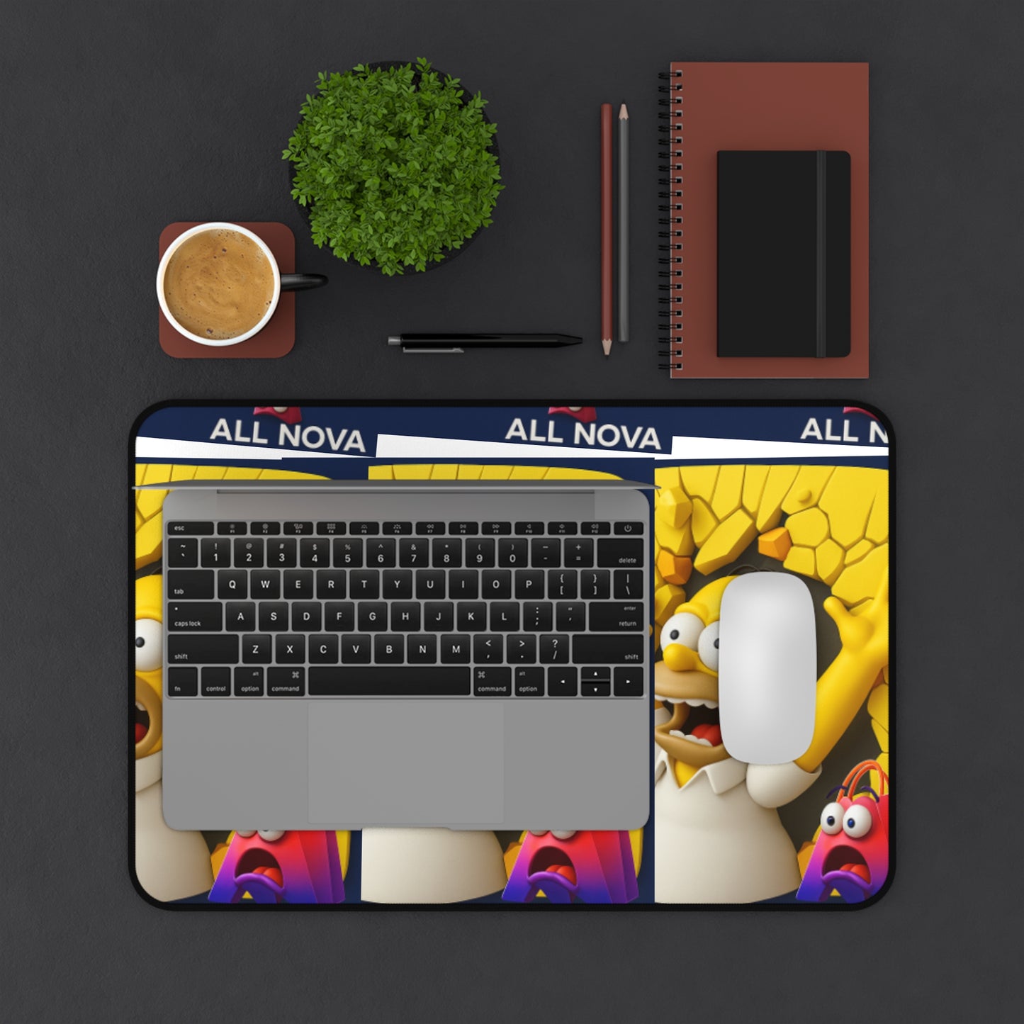 Stylish Desk Mat with Logo Design for Office Decor, Mouse Pad, Gaming Stationery, Office Accessories, Gift for Professionals