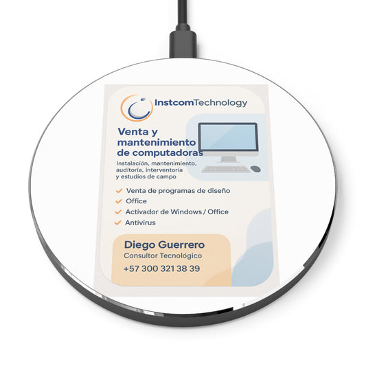 Custom Wireless Charger with Business Advertising Design, Unique Tech Gift, Fast Charging Pad, Personal Branding Item, Office Accessory